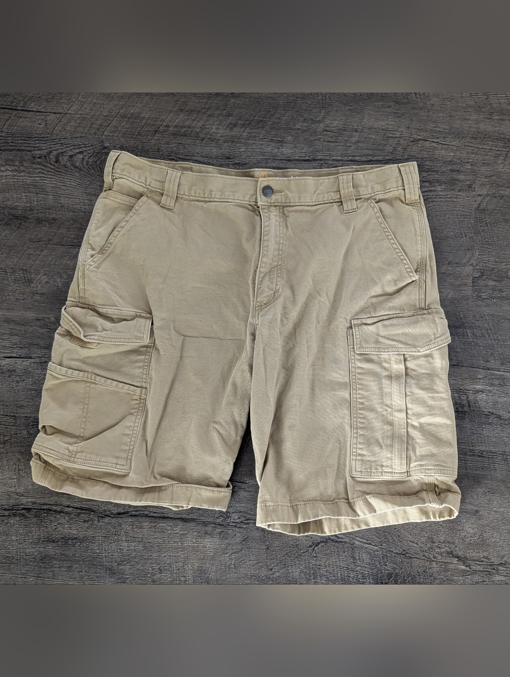 Carhartt Cargo Shorts Mens 38 Khaki Relaxed Fit Canvas Rugged Flex BS3542-M 11"